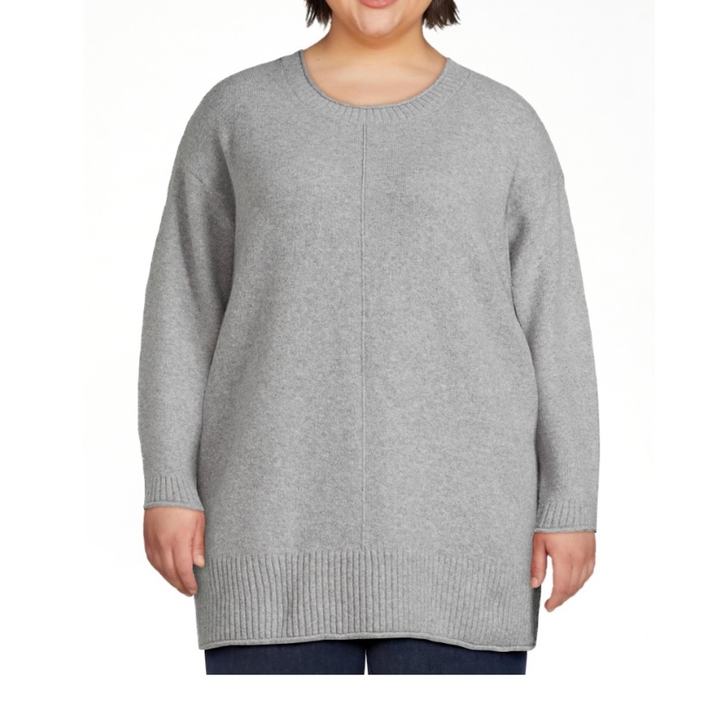Lafayette 148 New York gray oversized style cotton sweater tunic style